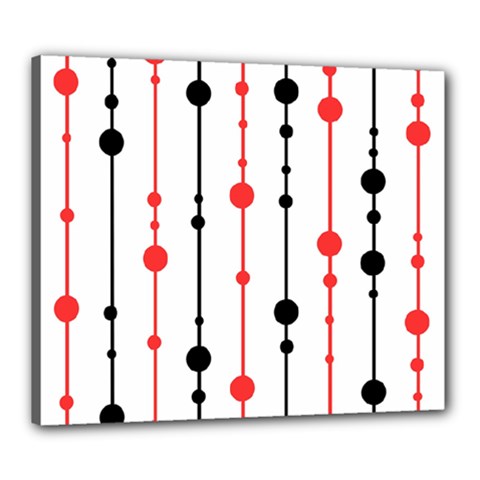 Red, Black And White Pattern Canvas 24  X 20 