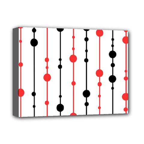 Red, Black And White Pattern Deluxe Canvas 16  X 12  