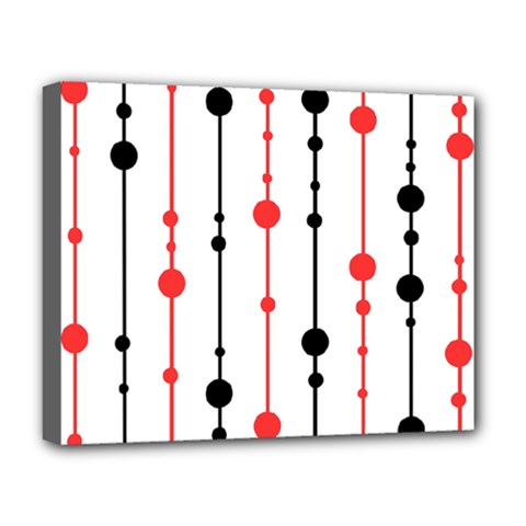 Red, Black And White Pattern Deluxe Canvas 20  X 16  