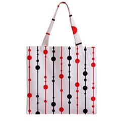 Red, Black And White Pattern Zipper Grocery Tote Bag by Valentinaart