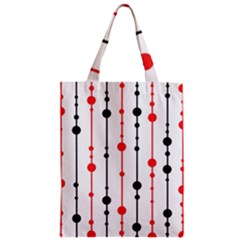 Red, Black And White Pattern Zipper Classic Tote Bag