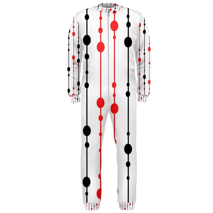 Red, black and white pattern OnePiece Jumpsuit (Men) 