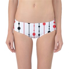 Red, Black And White Pattern Classic Bikini Bottoms