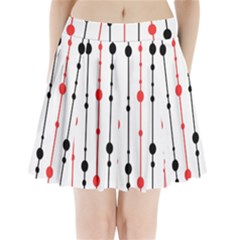 Red, Black And White Pattern Pleated Mini Mesh Skirt by Valentinaart