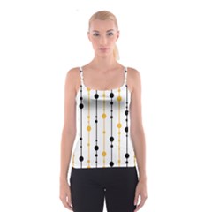 Yellow, Black And White Pattern Spaghetti Strap Top by Valentinaart