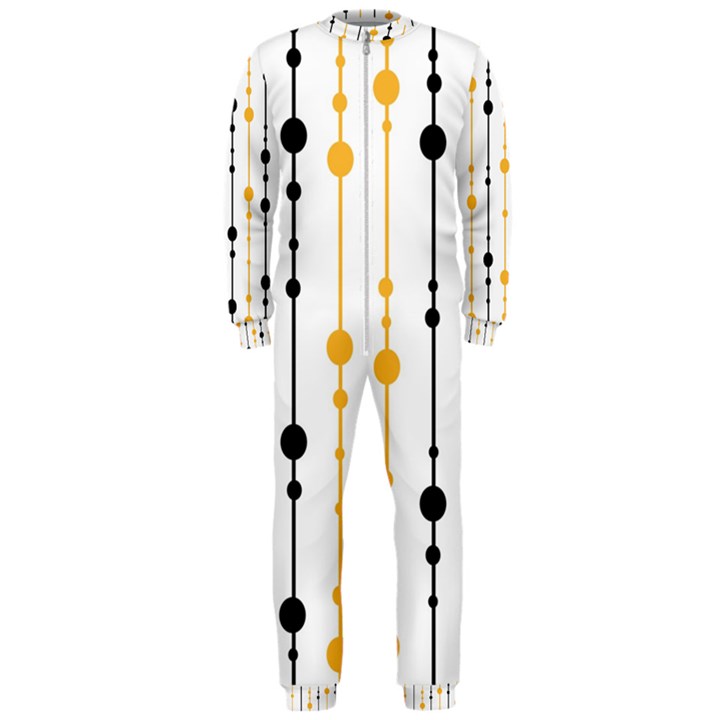 Yellow, black and white pattern OnePiece Jumpsuit (Men) 