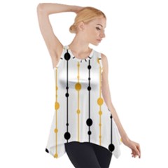 Yellow, Black And White Pattern Side Drop Tank Tunic by Valentinaart