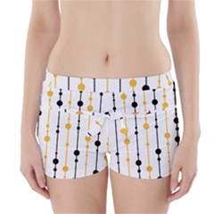 Yellow, Black And White Pattern Boyleg Bikini Wrap Bottoms