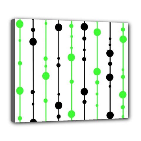 Green Pattern Deluxe Canvas 24  X 20   by Valentinaart