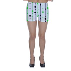 Green Pattern Skinny Shorts