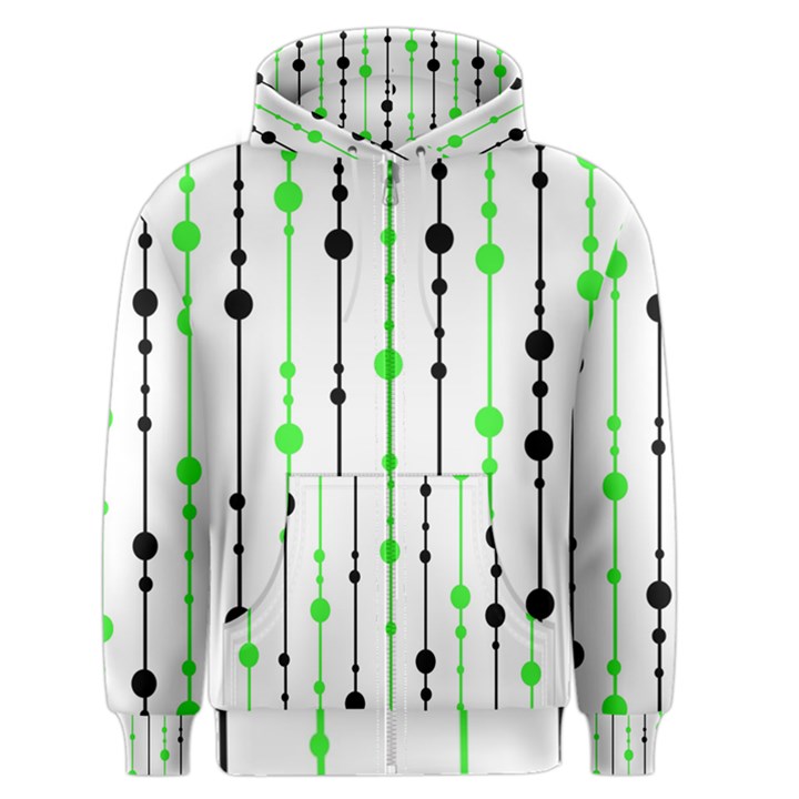 Green pattern Men s Zipper Hoodie