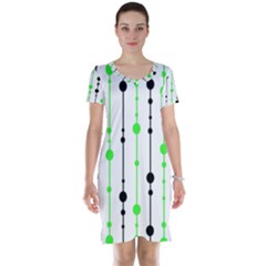 Green Pattern Short Sleeve Nightdress by Valentinaart