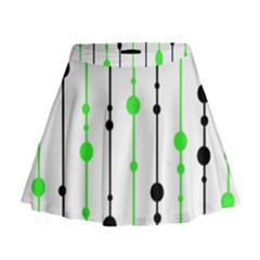 Green Pattern Mini Flare Skirt by Valentinaart