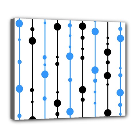 Blue, White And Black Pattern Deluxe Canvas 24  X 20  