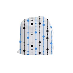 Blue, White And Black Pattern Drawstring Pouches (medium) 