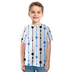 Blue, White And Black Pattern Kid s Sport Mesh Tee