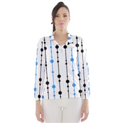 Blue, White And Black Pattern Wind Breaker (women) by Valentinaart