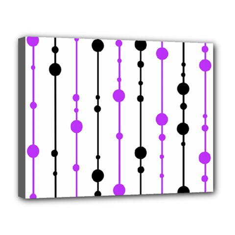 Purple, White And Black Pattern Canvas 14  X 11 