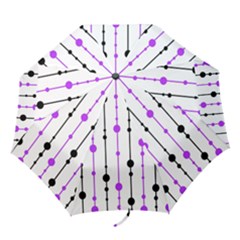 Purple, White And Black Pattern Folding Umbrellas by Valentinaart