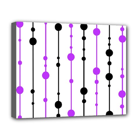 Purple, White And Black Pattern Deluxe Canvas 20  X 16   by Valentinaart