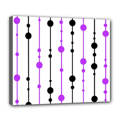 Purple, White And Black Pattern Deluxe Canvas 24  X 20  