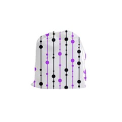 Purple, White And Black Pattern Drawstring Pouches (small) 