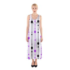 Purple, White And Black Pattern Sleeveless Maxi Dress by Valentinaart