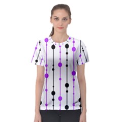 Purple, White And Black Pattern Women s Sport Mesh Tee