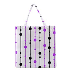 Purple, White And Black Pattern Grocery Tote Bag