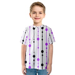 Purple, White And Black Pattern Kid s Sport Mesh Tee