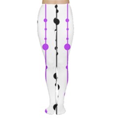 Purple, White And Black Pattern Women s Tights