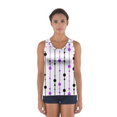 Purple, White And Black Pattern Women s Sport Tank Top  by Valentinaart