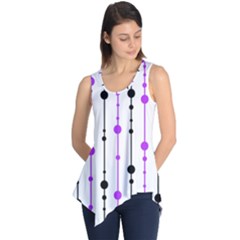 Purple, White And Black Pattern Sleeveless Tunic by Valentinaart