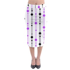 Purple, White And Black Pattern Midi Pencil Skirt by Valentinaart