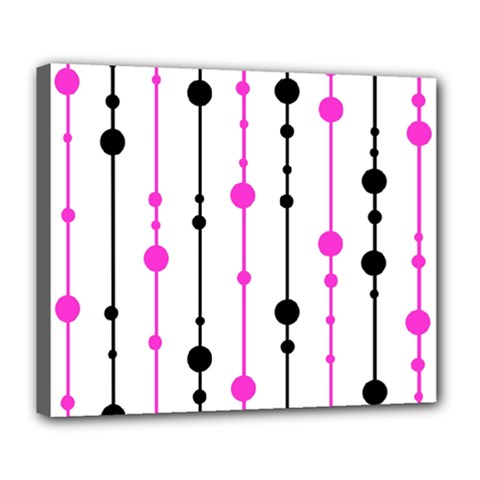 Magenta, Black And White Pattern Deluxe Canvas 24  X 20   by Valentinaart