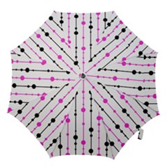 Magenta, black and white pattern Hook Handle Umbrellas (Large)