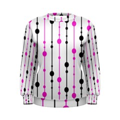 Magenta, black and white pattern Women s Sweatshirt