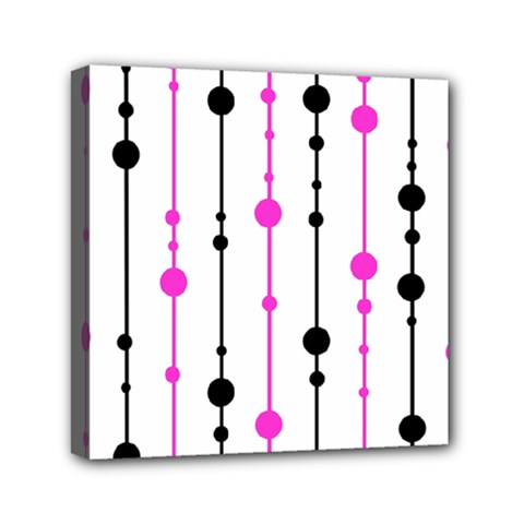 Magenta, Black And White Pattern Mini Canvas 6  X 6 