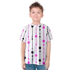 Magenta, Black And White Pattern Kid s Cotton Tee