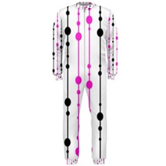 Magenta, Black And White Pattern Onepiece Jumpsuit (men)  by Valentinaart