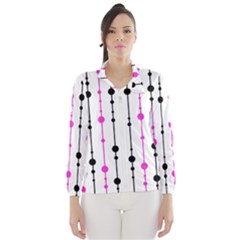 Magenta, Black And White Pattern Wind Breaker (women) by Valentinaart