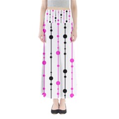 Magenta, Black And White Pattern Maxi Skirts