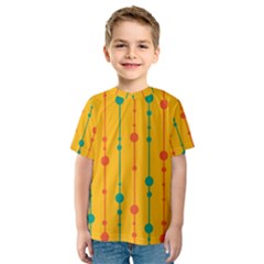 Yellow, Green And Red Pattern Kid s Sport Mesh Tee