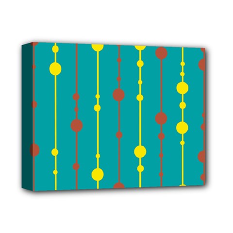 Green, Yellow And Red Pattern Deluxe Canvas 14  X 11 