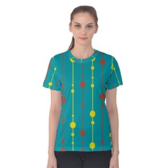 Green, Yellow And Red Pattern Women s Cotton Tee