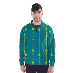 Green, Yellow And Red Pattern Wind Breaker (men)