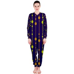 Deep Blue, Orange And Yellow Pattern Onepiece Jumpsuit (ladies) 