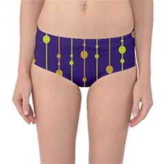 Deep Blue, Orange And Yellow Pattern Mid-waist Bikini Bottoms by Valentinaart