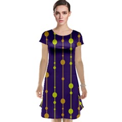 Deep Blue, Orange And Yellow Pattern Cap Sleeve Nightdress