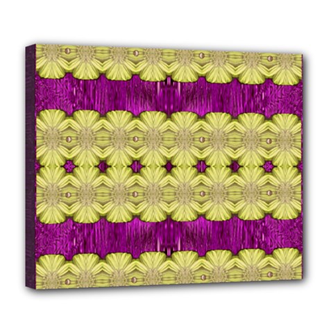  Purple Gold Floral And Paradise Bloom Deluxe Canvas 24  X 20  